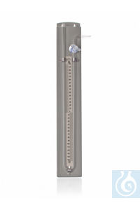 Manometer mit Skala, 250-0-250 mm, mit NS Hahn mit Glasküken, auf Platte montiert, Simax®...